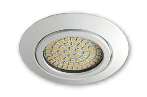 LICHT DISCOUNT LED Einbaustrahler 230 V S0307 weiss - Einbauleuchte Spot Strahler inkl. 3.5 W LED neutralweiss - geringe Einbautiefe nur 27 mm - Deckeneinbaustrahler Deckenspot Einbauspot
