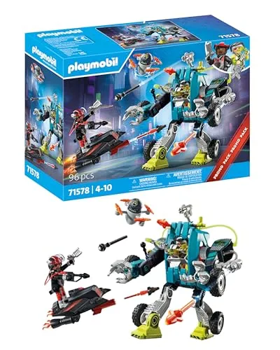 PLAYMOBIL 71578 Roboter vs. Fluggleiter – Spannendes Spielset - Erlebe actionreiche Abenteuer mit dem PLAYMOBIL Roboter vs. Fluggleiter Set! Inklusive zwei Figuren und aufregendem Zubehör für kreativen Spielspaß. Perfekt für Kinder ab 4 Jahren!