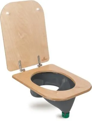 TROBOLO Trenntoiletten Einsatz & Holzsitz | Grau - WC-Sitz-Set für DIY-Trenntoiletten, inkl. grauem Trenntoiletten Einsatz für hygienische Trennung von Urin und Fäzes, handgefertigter Holzsitz mit modernem Design und langer Lebensdauer.