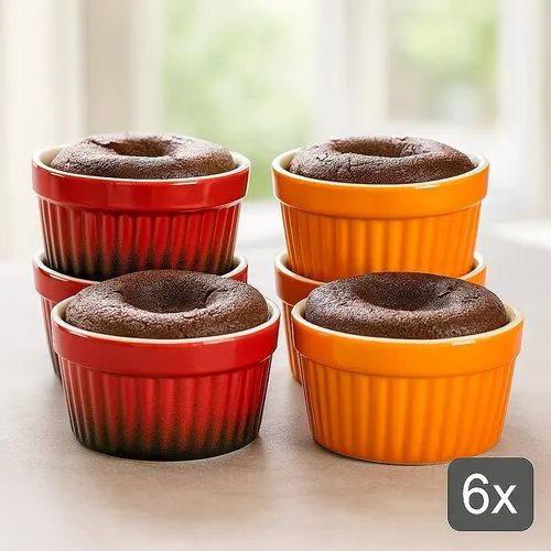Förmchen Schälchen Dessertschalen 6er Set Ofenfest Keramik Creme Brulee Auflauf