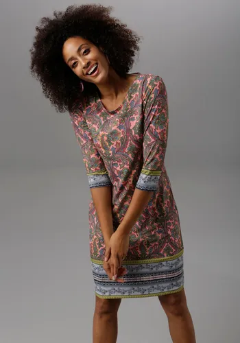 Jerseykleid mit farbenfrohem Muster, Gr. 38 - N-Gr - Jerseykleid von Aniston Selected, bunt-gemustert mit hübschem Rundhals. Ideal für lässige Anlässe und bequem in der Maschinenwäsche.