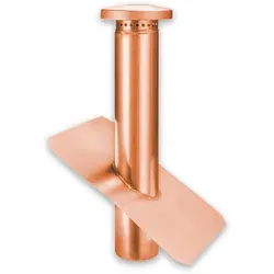 Grömo Dunstrohr mit Dunsthut und Grundplatte Ø 80mm - Hochwertiges Dunstrohr aus Kupfer mit praktischem Dunsthut und stabiler Grundplatte. Ideal für die effektive Ableitung von Regenwasser. Verfügbar in verschiedenen Größen für flexible Anwendungen.