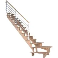 Treppe Lindos Eiche Gewendelt L 80 cm Design-Geländer-Edelstahl FSC®