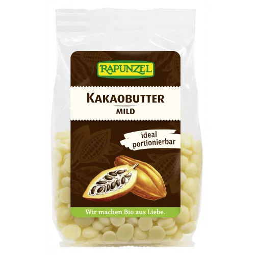 RAPUNZEL Bio Kakaobutter mild - Weitere Öle, fair gehandelte, desodorierte Kakaobutter aus der Dominikanischen Republik und Bolivien, ideal für Desserts und Schokolade.