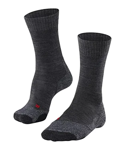 FALKE Herren Wandersocken TK2 Explore M So Wolle Funktionsmaterial antiblasen dick 1 Paar, Grau Asphalt Melange 3180-O, 46-48