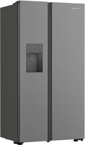 BAUKNECHT Side-by-Side SBS IW E90 Pearl - 179 cm hoch, 91 cm breit - Kühlschrank mit NoFrost-Technologie, Abtauautomatik und integriertem Eis- sowie Wasserspender für maximalen Komfort und frische Lebensmittel.