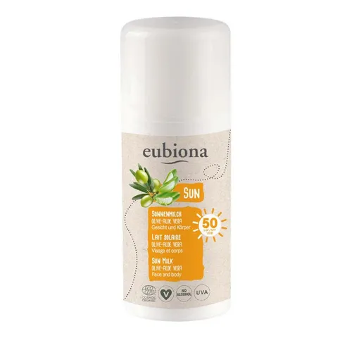 eubiona Tagescreme Sonnenmilch LSF50 - Olive-Aloe Vera 100ml