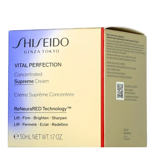 Shiseido Vital Perfection Concentrated Supreme Cream 50 ml - Tagescreme für reife Haut 60+, liftet und strafft in nur 1 Woche. Ideal gegen Konturverlust, Falten und ungleichmäßigen Hautton.