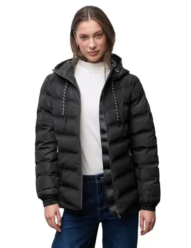 Street One Funktionsjacke mit Geklebten Nähten - Black, Größe 38 - Stylische kurze Damenjacke mit Kapuze und Zipper-Taschen, ideal für aktive Frauen. Perfekt für Outdoor-Aktivitäten und trendbewusste Looks.