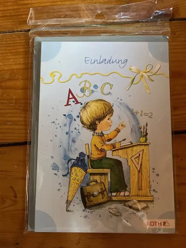 ROTH Einladungskarte Mein Schulstart blau Schulanfang Schule Einschulung Party
