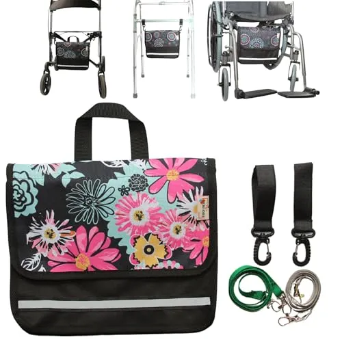 SENOIRI Multifunktionale Rollstuhltasche unter dem Sitz - Praktische Rollstuhltasche für einfachen Zugriff auf Wertsachen, sicher befestigt mit Klettverschlüssen und Karabinerhaken. Ideal für Rollstühle, Rollatoren und Gehhilfen.