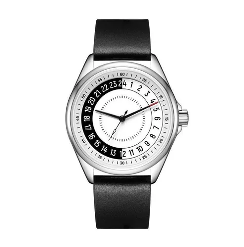 Svalbard FOLLOWER GA19 Swiss Quarz Stahl Weib Schwarz Leder 24H Herren Uhr