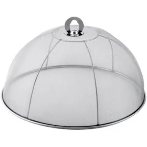 Weis Fliegenhaube aus Edelstahl - Küchenhelfer mit hoher Halbkugelform und feinem Gewebe, optimal gegen kleine Insekten, leicht zu reinigen und ideal für professionelle und private Küchen.