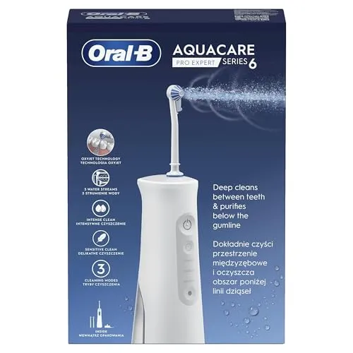 Oral-B AquaCare 6 Pro-Expert - Effektive Munddusche für gesunde Zähne - Munddusche mit innovativer Technologie für gründliche Zahnreinigung und gesundes Zahnfleisch, ideal für die tägliche Mundhygiene.