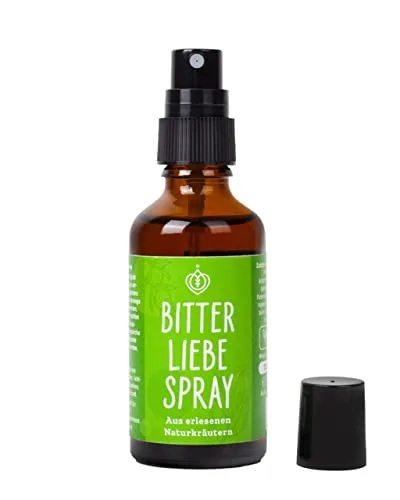 BitterLiebe® Bitterstoffe Spray 50ml - Natürliches Bittermittel für Dein Wohlbefinden - Pflanzliche Ergänzungsmittel mit 100% natürlichen Inhaltsstoffen, ideal nach dem Essen und perfekt für unterwegs. Vegan und inspiriert von Hildegard von Bingen.