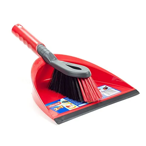 Vileda Handfeger und Kehrschaufel 2-in-1 - Effizientes 2-in-1 Set von Vileda für müheloses Kehren. Ideal für Ecken und schwer erreichbare Stellen. Praktisch, leicht und aus robustem Kunststoff gefertigt.