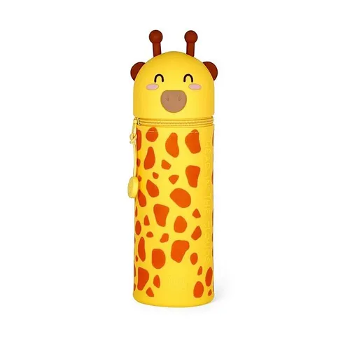LEGAMI 2-in-1 Silikontasche - Kawaii Giraffe - Federmäppchen und Tischstifthalter in einem, aus weichem Silikon, ideal für die Aufbewahrung von bis zu 15 Stiften. Perfekt für Schule und Schreibtisch!