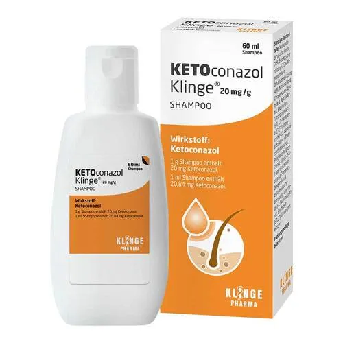 Ketoconazol Klinge 20 mg/g Shampoo 60 ml - Antipilz Shampoo zur Bekämpfung von Schuppen und seborrhoischer Dermatitis, ideal für eine gesunde Kopfhaut.