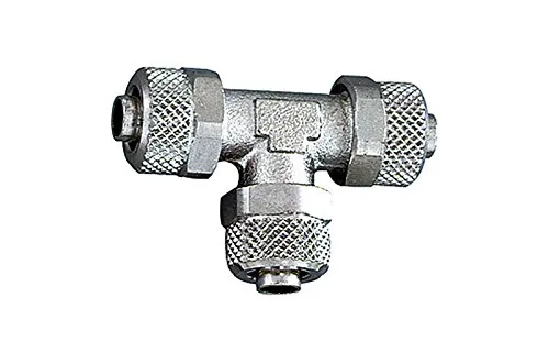 RIEGLER 110609-14.800-12 T-Verbinder, für Schlauch 12/10 mm, SW 17, Messing vernickelt, 1Stk