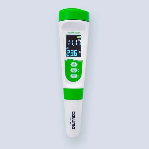 Caluma 3-in-1 pH-EC-Temp Grow Messgerät - Hydroponik pH-EC-Messgerät mit präzisen Messungen für optimale Pflanzenpflege, hergestellt in Deutschland.