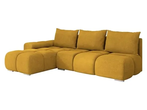 Mirjan24 Ecksofa Bukirt mit Bettkasten, 3 Sitzer L-Form Sofa mit Schlaffunktion, Eckcouch für Wohnzimmer, Couch mit Bettfunktion (Velo 626, Seite: Links)