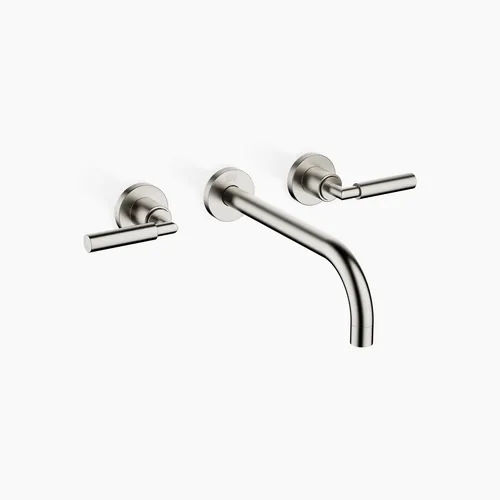 Dornbracht TARA Wand Waschtischbatterie - Elegante Waschbecken-Armatur in Platin gebürstet, mit einer Ausladung von 240mm für modernes Badezimmerdesign und einfache Installation.