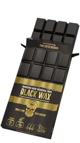 BANDIDO Hair Removal Wax - Agda – 500g Heißwachs in Schokoladenform zum Abbrechen,für alle Hauttypen – Unisex Enthaarungswachs für Gesicht, Bikinizone, Beine & Arme – 4 Sorten (500gr, 01-Black)