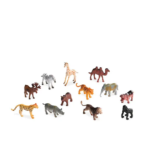 Terra 60-teiliges Tierfiguren Set – Wildtiere Spielzeug für Kinder - Tierfiguren für Kinder: 60 Teile mit 12 verschiedenen Wildtieren, ideal zum Spielen und Lernen – perfektes Geschenk für kleine Tierfreunde ab 3 Jahren!