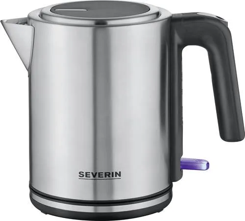Severin 3489 Wasserkocher mit Kontrollleuchte - Wasserkocher aus Edelstahl mit 1l Fassungsvermögen, Überhitzungsschutz für maximale Sicherheit und einfache Bedienung.