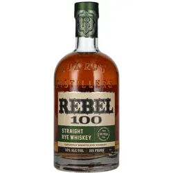Rebel 100 Straight Rye Whiskey 50% Vol. 0,7l - Whisky mit 100 Proof, intensiv-würzig und ideal für Cocktails oder pur, perfekt für Liebhaber komplexer Aromen.