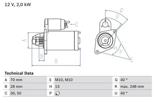 Bosch Starter 0 986 023 290 - Hochwertiger Starter für zuverlässigen Motorstart, ideal für verschiedene Fahrzeugmodelle.