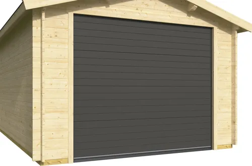 Fjordholz Doppel Holzgarage Modell Reinbeck 70 - Massive Doppel Holzgarage aus nordischer Fichte mit 70mm Wandstärke. Robuste Konstruktion für hohe Schneelasten, inklusive hochwertiger Garagentore und Fenster. Individuelle Anpassungen sind möglich.