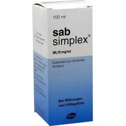 sab simplex 100 ml - Arzneimittel - rezeptfreie Suspension von Pfizer Pharma GmbH zur Linderung von Blähungen und Bauchschmerzen in praktischer 100 ml Flasche.