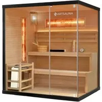 Indoor Sauna Vantaa 175 - Salzstein - Wärmekabinen mit Himalaya-Salzsteinen für ein intensives Spa-Erlebnis. Hochwertiges Hemlockholz sorgt für optimale Isolation und ein angenehmes Raumklima.