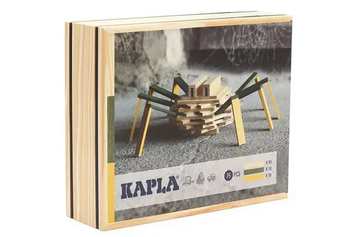 KAPLA-Holzplättchen Motivbaukasten "Spinne" 75er Kasten Pinienholz Bausteine
