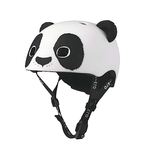 Micro Kinderfahrradhelm Helm Panda 3D - Fahrradhelme für Kinder ab 2 Jahren, sicher und stylish mit abwaschbarer Außenschale und waschbarem Innenfutter.