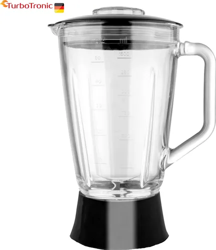 Ersatzglasbehälter Standmixer BG5 TurboTronic 1,5 L Glasbehälter Krug schwarz