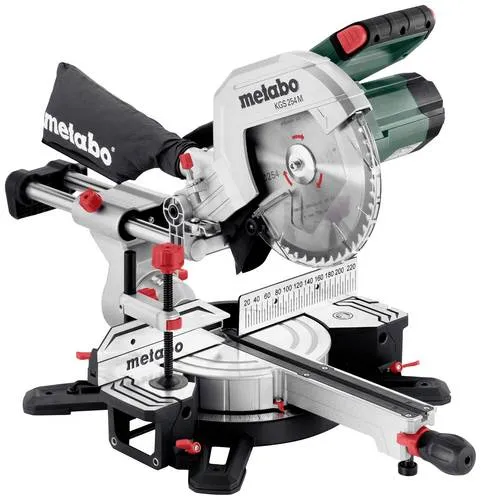 Metabo Kapp- und Gehrungssäge KGS 254 M - 254 mm Sägeblatt mit Precision Cut Line, für präzises und sauberes Sägen ohne Nachjustierung