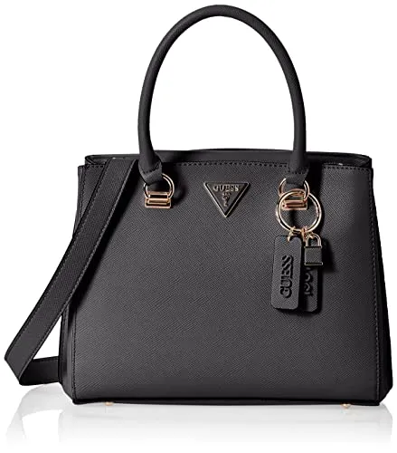 Guess Women Noelle Girlfriend Satchel Bag, Schwarz