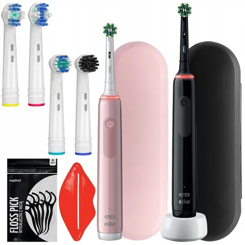 NEU Oral B Elektrische Zahnbürste Pro 3 3900 Schwarz Rosa Set mit Etui
