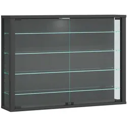 VCM Glasvitrine hängend - Vitrosa L Anthrazit - Moderne hängende Glasvitrine mit ESG-Sicherheitsglas, ideal für platzsparende Präsentation. Maße: H. 60 x B. 83 x T. 18 cm, perfekt für Ihr Zuhause.