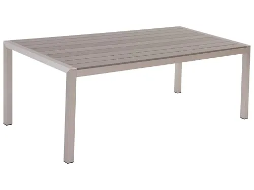 BELIANI Gartentisch Grau Aluminium für 6 Personen 180 x 90 cm - Moderner Gartentisch aus hochwertigem Aluminium und Kunstholz, wetterbeständig und ideal für den Außenbereich. Bietet Platz für 6 Personen und überzeugt durch zeitloses Design.