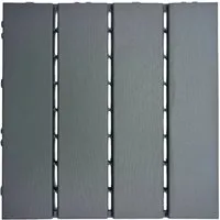 FLOORDIREKT Terrassenfliese Elyse - Natürliche Holzdielenoptik - Grau - 30 x 30 cm - 11er Set - Die Terrassenfliesen Elyse in Grau bieten eine stilvolle Holzdielenoptik und sind ideal für Balkon oder Terrasse. Witterungsbeständig und pflegeleicht, lassen sie sich dank des praktischen Klicksystems schnell verlegen.