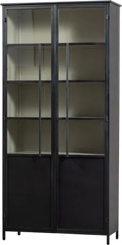 Vitrine Exhibit XL aus Metall, Schwarz - Buffets: Stilvolle Vitrine zur Präsentation Ihrer Schätze, schützt vor Staub und Beschädigungen und wertet Ihr Zuhause elegant auf.