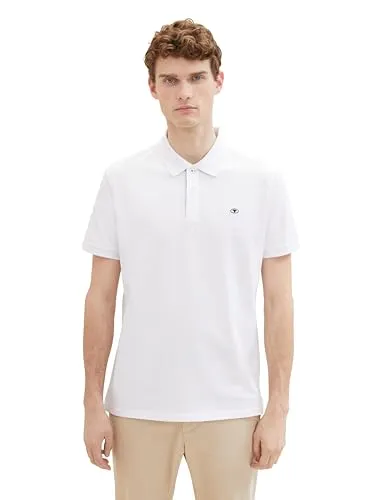TOM TAILOR Herren Basic Piqué Poloshirt, 20000 - White, M