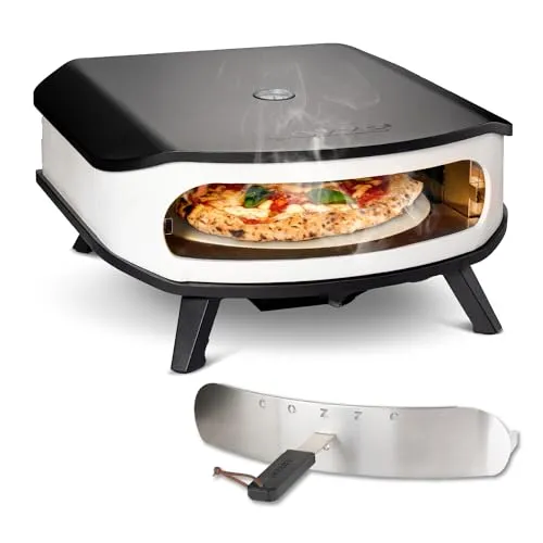 Pizzaofen 17" - Rotierender Pizzastein für Pizzen bis 42,5 cm, leistungsstark mit 8 kW und integriertem Thermometer