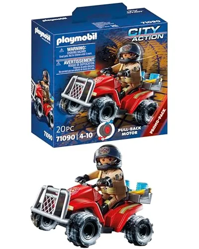 Playmobil City Action Firefighters - Speed Quad Spielset für Kinder ab 4 Jahren, fördert motorische Fähigkeiten und kreatives Rollenspiel