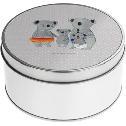 Mr. & Mrs. Panda Blechdose rund Koala Familie - Grau Pastell - Geschenk, Mama, quality time, Metalldose, Vorratsdosen, Geschwister, Metall Dose, Me... - Grau