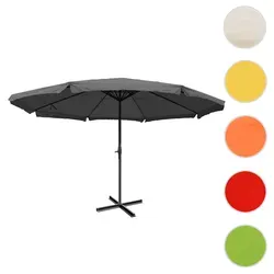 Sonnenschirm Meran Pro 5m, anthrazit - Gastronomie Marktschirm mit verstärktem Mast und hochwertiger Zahnrad-Mechanik für optimale Stabilität. Witterungsfest und regenbeständig, ideal für den Außenbereich.