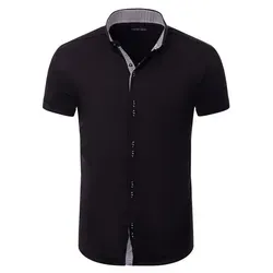 Reslad Herren Kurzarm Slim Fit Hemd | Elegantes Sommerhemd in Schwarz - Elegantes Kurzarm Slim Fit Hemd für Herren – perfekt für warme Tage. Das bügelfreie Design sorgt für einen gepflegten Look ohne Aufwand. Ideal für Business und Freizeit – ein vielseitiges Must-have in jeder Garderobe!